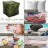 17.7" Louis Donn Unstuffed Square Pouf Ottoman Cover Faux Leather Waterproof Floor Footrest Storage Cover for Living