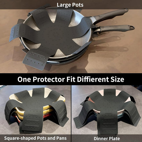 Pot and Pan Protectors for Stacking, 3 Pack Cookware Separators, Anti-Slip Foldable