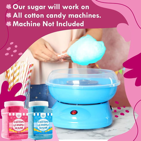 Under the Sun Products Package 2ct-(Pink Raspberry)-3lb (2ct-3lb Cotton Candy Floss Sugar of Vanilla and Blue Each