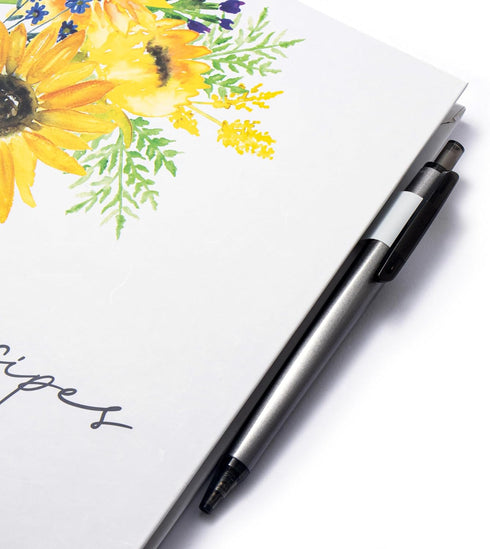 OUTSHINE 6x9 Sunflower Hardcover Recipe Binder: Blank Recipe Book for Your Own Recipes
