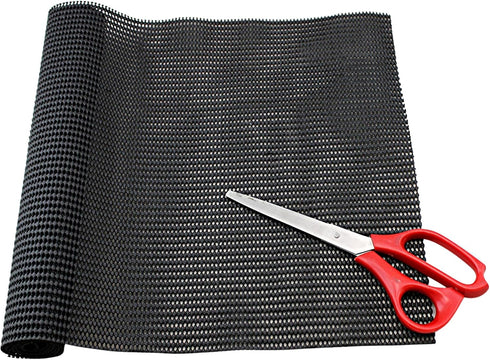 Dependable Industries Essentials Non-Adhesive Shelf and Drawer Liner, 12" x 36", Black, Anti-Slip, Durable