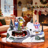 MerryPulse 8 Christmas Village House with Train, Christmas Songs & LED Lights, Collectible Buildings for Holiday Home
