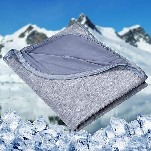 HOMFINE Cooling Blankets for Hot Sleepers - Lightweight Soft Double Side Blanket for Bed Couch Sofa (Blue, 50 x 70