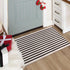 Black and White Striped Door Mat 24"x35" - Collive Cotton Hand Woven Welcome Rug