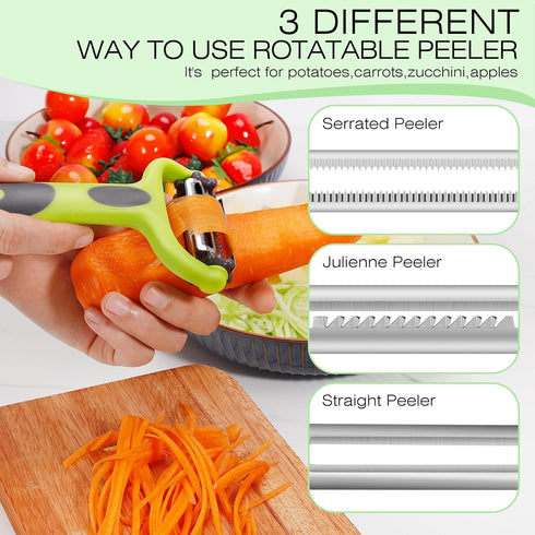 3 1 Senbowe Julienne Peeler, Potato Vegetable Peeler for Kitchen, I and Y Potato Peelers for Apple Fruit Carrot