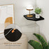 Set 2 8.5in Fun Memories Corner Shelf Wall Mount of - Solid Oak Wood Floating Corner Shelf with Cable Hole, Rustic