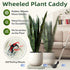 2PCS 11 inches REDHUGO Square Plant Caddy with Hidden Wheels, Heavy Duty Rolling Plant Stand Caddy with Wheels, Pot