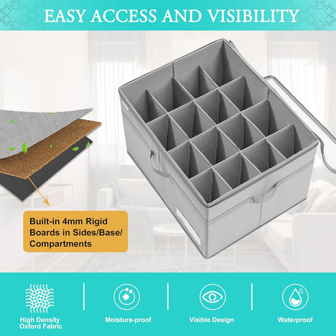 Closet, 16 LUVHOMEE Shoe Organizer for Fits Pairs, Large Shoe Box Storage Containers, Clear Foldable Shoe Storage Bins