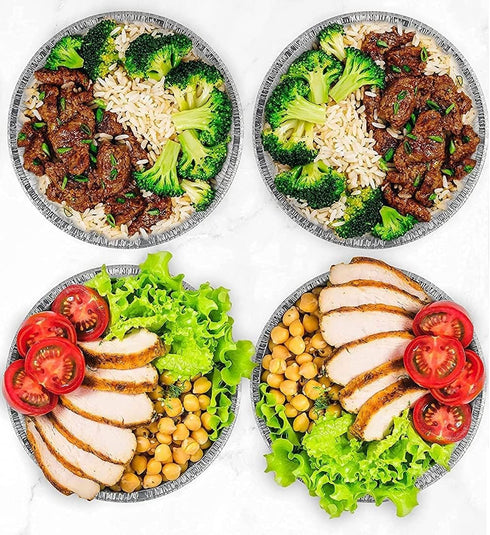 Mr Miracle Pack of 40 Disposable Aluminum Foil Pans with Clear Lids, 7 Inch Circular Pans for Baking