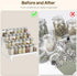 Set 2, Countertop SR04L2WW YATINEY Spice Rack, Wooden Display Riser Stand, of Perfume Organizer, Vanity Display Stand