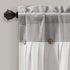 Lush Decor Linen Button Farmhouse Valance - 52" W x 18" L, Gray & White, Rustic Kitchen Curtains with Coconut Husk