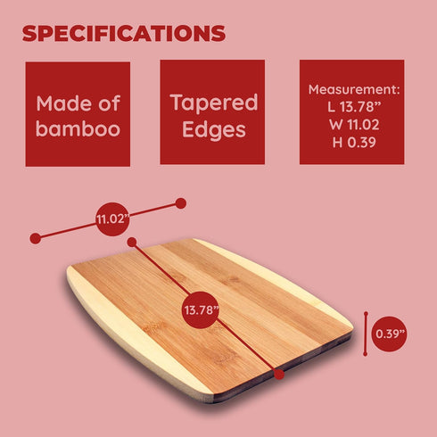 Bamboo Cutting Board Set, Eco-Friendly Wood Chopping Boards for Meal Prep and Serving