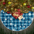 Christmas Tree Skirt, 48 inches Blue Buffalo Plaid with White Snowflake for Holiday Party Decorations