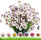 Artificial Outdoor Flowers, 8 Bundles UV Resistant Plastic Faux Violet Flowers for Garden Porch Window Box Decoration