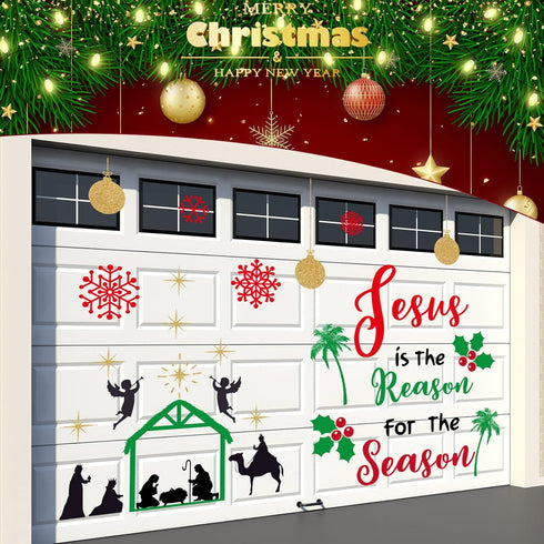 30 Pcs Christmas Garage Door Magnet Decorations, Merry Christmas Winter Snowman Snowflake Santa Claus for Car, Bulletin