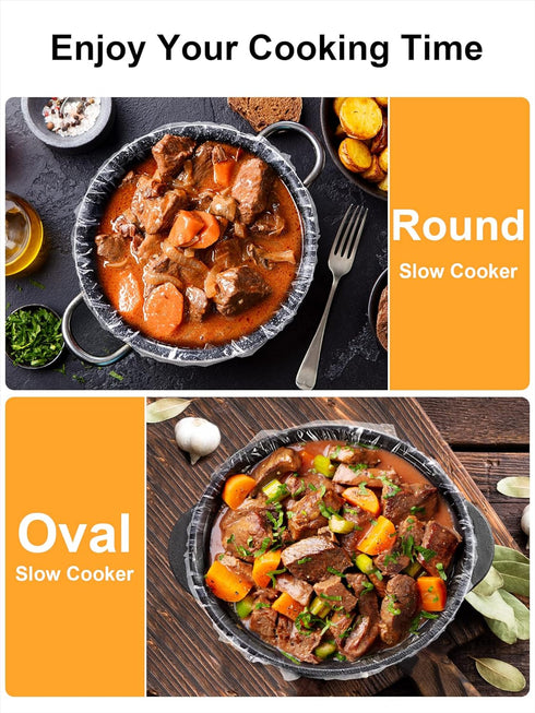 SMARTAKE Slow Cooker Liners, Large Size 13"x 21" Disposable Cooking Bags, Fit 3QT to 8QT, 30 Liners