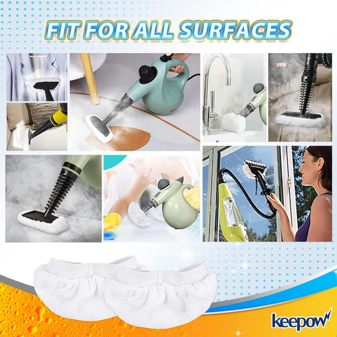 8 Pack KEEPOW Universal Microfiber Cloths for Handheld Steam Cleaner Attachments Compatible with Bissell Steam Shot