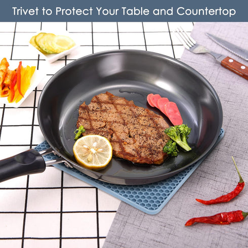 Trivets for Hot Dishes, 4 Pack Silicone Hot Pads, Non-Slip Heat Resistant Mat for Kitchen