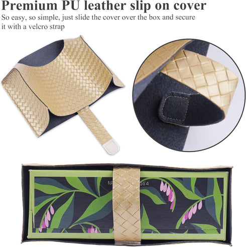 Towel(1-Gold) LIZIMANDU Leather Cover for Disposable Paper Hand Towel Box, Compatible with Kleenex Paper Hand