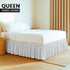 Utopia Bedding Queen Elastic Bed Ruffle, Microfiber Bed Skirt with Adjustable Elastic Belt, 16 Inch Drop, White