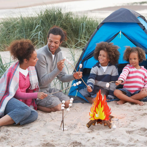 2 Set Fake Fire 12 Inch Tall Artificial Fire Fake Flame Paper Decorative Cardboard Campfire Centerpiece