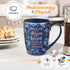 Christian Art Gifts Blue Bible Verse Mug, Floral Faith Ceramic Coffee Mug w/Gold Trim & Psalm 20:4