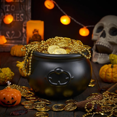 JOYIN Halloween Large Black Cauldron 7.5'', Candy Kettle Pot for St. Patricks Party Favor Supply