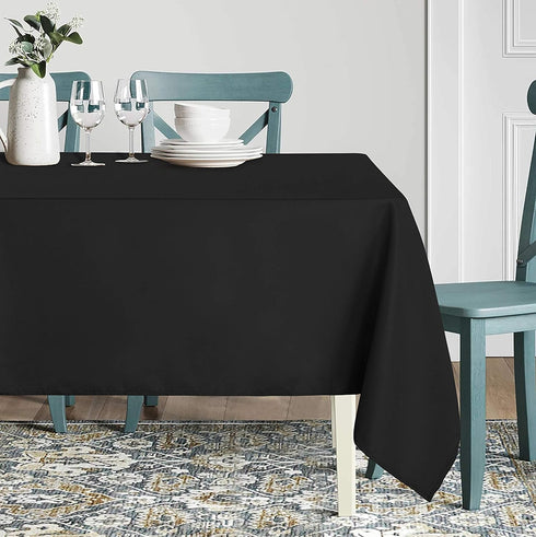 sancua Rectangle Tablecloth, 60 x 84 Inch, Stain and Wrinkle Resistant Washable Polyester for Dining