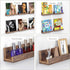 12 inch Album Pack 6 Vinyl Record Shelf Wall Mount, Wooden Record Holder Display, of Floating Shelves for Wall