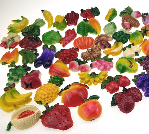 Random 12Pcs Creative 3D Resin Fruit Vegetables Fridge Magnets - Funny Cute Decoration Accessories for Office School