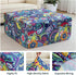 20"-22" Stretch Ottoman Cover Rectangular Waterproof Medium Printed Boho Footstool Cover Fit Width Foot Stool Ottoman