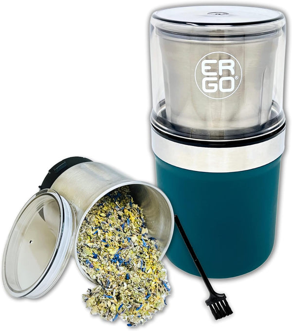 ERGO Herb Grinder - Electric. Large Capacity with Removable (washable) Stainless Cup