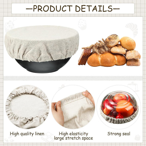 5 Pcs Reusable Bowl Covers, Large Cloth Fabric Bowl Covers, Stretch Elastic Food Storage Container Reusable Lids for