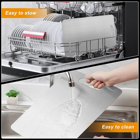 FODDOM Set 3, 3Pcs Titanium Cutting Board of Pure Titanium Cutting Boards for Kitchen, Double Sided Food Grade Non