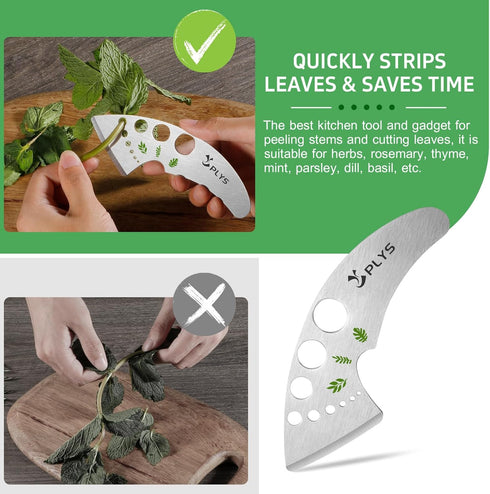 9 2026 Plys Herb Stripper Tool for Basil - Stainless Steel Kitchen Herb Cutter Holes, Unique Chef Tools for Kale