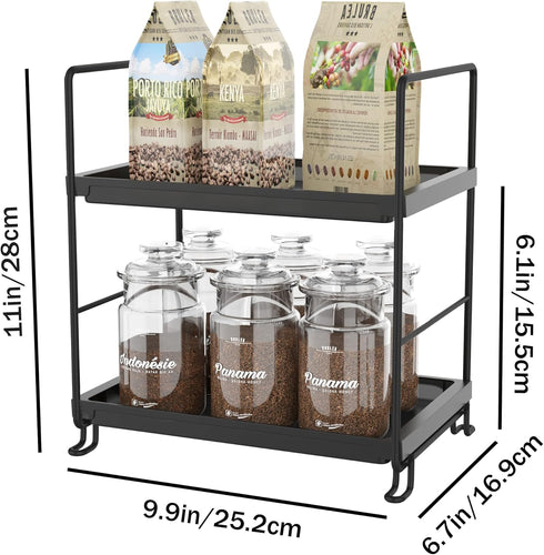 NLBTW 2-Tier Counter Countertop Bathroom Organizer, Thickened Plastics Makeup Skincare Perfume Organizers for Vanity