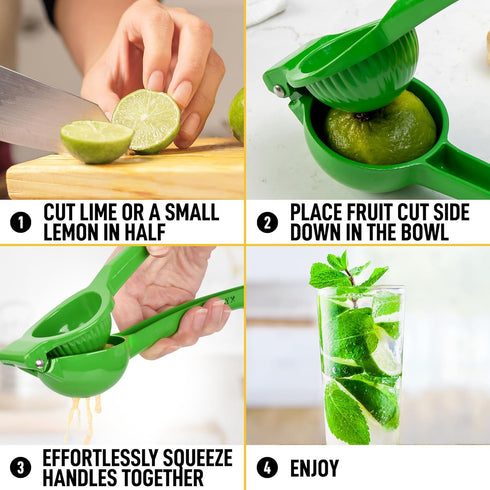 Zulay Metal Lime Squeezer Heavy-Duty Citrus Juicer for Maximum Juice Extraction Easy Manual Press for Limes & Lemons