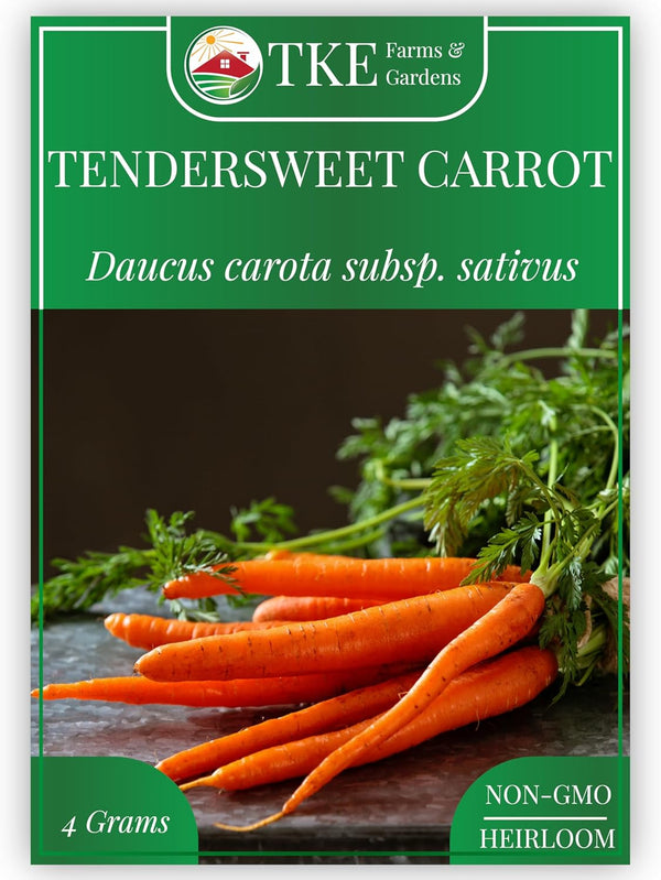 TKE Farms & Gardens - Tendersweet Carrot Seeds, 2500+ Non-GMO Heirloom Seeds,