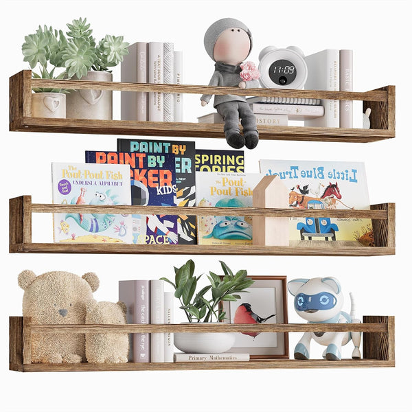 Fixwal Nursery Book Shelves for Kids Rooms, 23.6 Inch Floating Bookshelves for