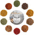 Set of 3 Glass Seasoning Bottles with Lids, Stainless Steel Serving Spoons, Base Rack and Labels - only fire Condiment
