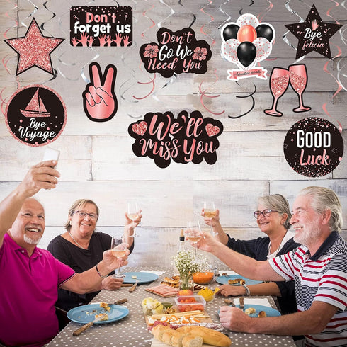 Outus 30 Pieces We Will Miss You Farewell Banner Decoration for Coworker Retirement Party, Good Luck Glitter