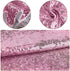 Pink Christmas Tree Skirt, 48 inch Large Sequin Xmas Tree Mat, Double Layers Glitter Decorations for 7.5 Ft Tree