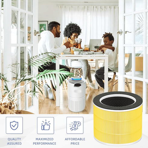 RENPHO Air Purifier RP-AP088-F1 Filter Replacement, 5 in 1 H13 True HEPA Activated Carbon Filter, 2 Pack
