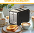 Simple Deluxe 2-Slice Toaster - Stainless Steel Toaster with 6 Browning Settings and Extra Wide Slot