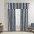Andora Embroidered-Rod Pocket Valance, 50" x 18", Blue - Madison Park Small Faux Silk Valances for Window