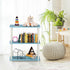 Furinno Turn-N-Tube 3-Tier Compact Shelf Display Rack, Light Blue/White