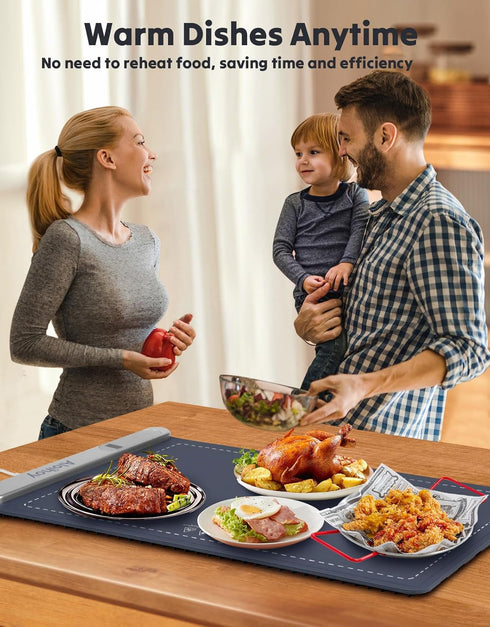 Aloihoy 6 Setting, Electric Warming Tray with Temperature Rollable & Portable, Full Surface Heating Food Warmer