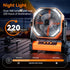 Camping LED Fan with Light, 20000mAh Rechargeable Battery Powered Outdoor Tent Fan, 4 Speed