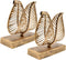 Set of 2 Freestanding Modern Napkin Holder, Tabletop Tissue Dispenser with Leaf Design - Bronze