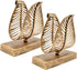 Set of 2 Freestanding Modern Napkin Holder, Tabletop Tissue Dispenser with Leaf Design - Bronze